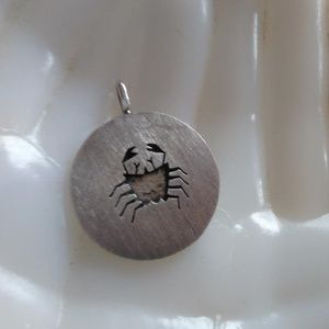 Mexico Taxco Cancer Pendant Sterling Eagle vintage